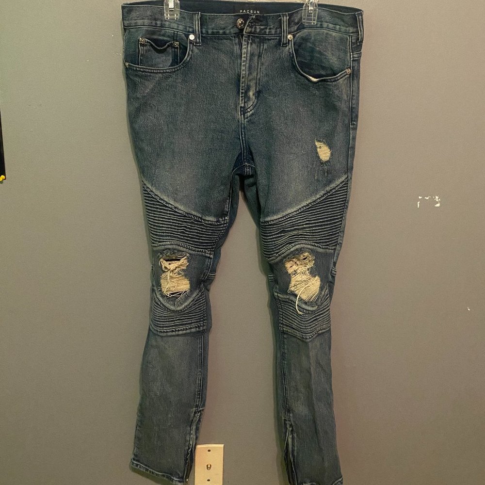 Pacsun Dark Demim Biker Jeans